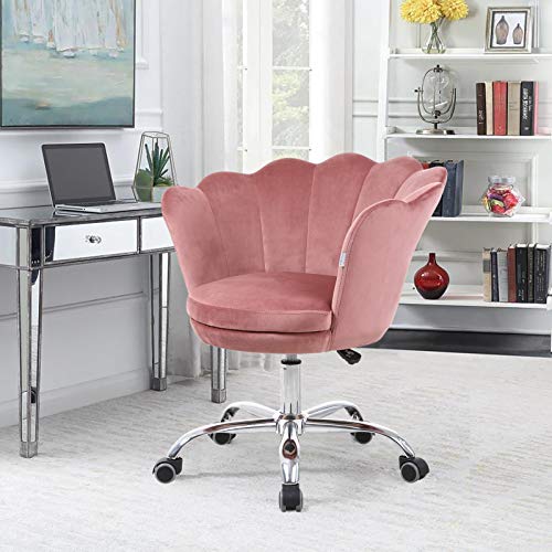 HOMEFUN Home Office Chair, Cute Modern Desk Chair Velvet Upholstered