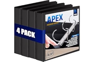 RING BINDER DEPOT 4 Pack of 2.5” Smooth Opening Angle D-Ring View Black Binders, Professional Presentation Folder for Standard Pages with Inside Pockets, and Customizable Clear View Binder PVC-Free