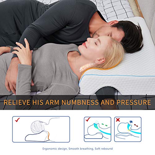 EMOSEONY Couples Pillow,Cuddle Pillow for Couples,Memory Foam Anti