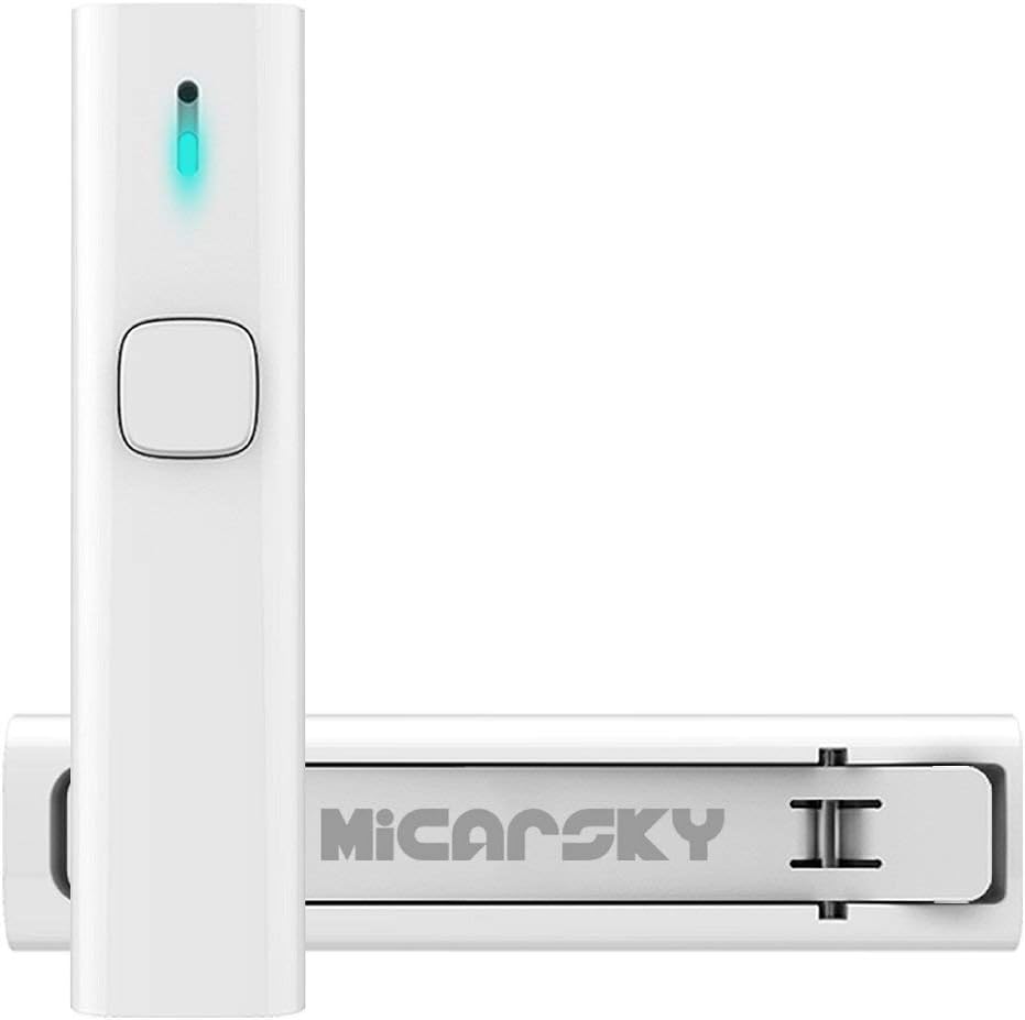 Bluetooth 4.2 Aux Receiver, Wireless Car Kit Audio Hands-Free Adapter with Mic for Car/Headsets/Speaker/Home Stereo System (White)
