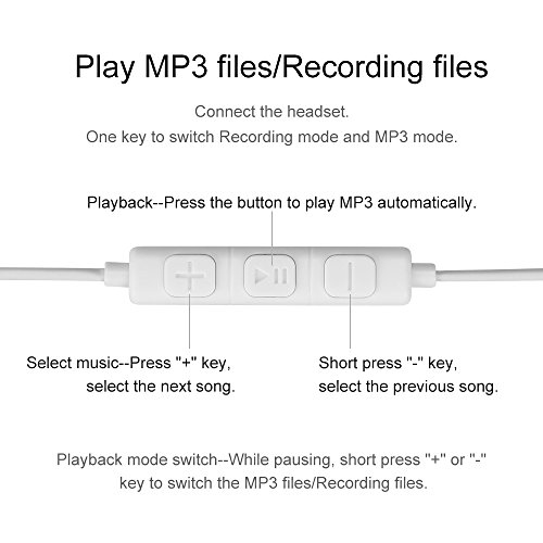 ElementDigital Voice Recorder Digital Audio Recorder 8GB Voice Activated with Mp3 Player One Button Recording & Save Non-Stop 1000h Recording Perfect for Monitor Speech Portable Concealed (8GB)