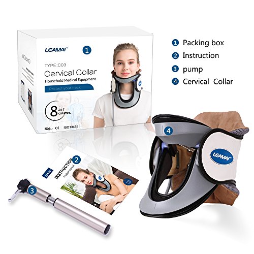 LEAMAI Newest Cervical Neck Traction Device Adjustable Inflatable