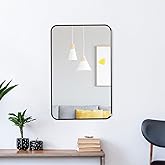 Kohler 26052-BLL Essential Rectangular Bathroom Mirrors, Bathroom Mirrors for Over Sink, 22 in. W x 34 in. H, Matte Black