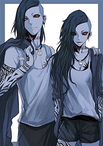 Tokyo Ghoul Uta Mask Maker Fashion Short Black Grey Men Ponytail