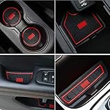 YOCTM Non-Slip Gate Slot Mats Latex Door Pad Cup Mat for Jeep Compass 2018 2017 2019 Interior Parts Accessories (Red)