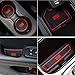 YOCTM Non-Slip Gate Slot Mats Latex Door Pad Cup Mat for Jeep Compass 2018 2017 2019 Interior Parts Accessories (Red)