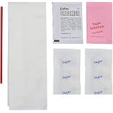 WNA 612239 6-Piece Coffee Condiment Kit, 17" Width x 12" Length 1-Ply Napkin (Case of 250)