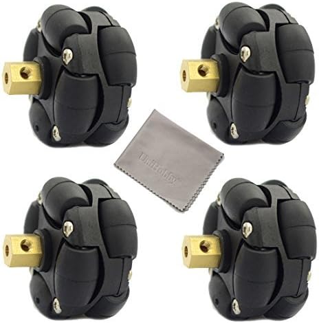 4 x Omni Wheels UniHobby 38mm 1.5inch Double Plastic Omni Wheel with 4mm mounting couplings for Arduino Robot Platforms by UniHobby