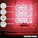 Neon Signs Girls, Pink Neon Girls Girls Girls Signs, Neon Wall Sign Light, Hanging Neon Lights, Custom Neon Words Real Neon for Wall Bedroom Room Decor Bar for Party Christmas Holiday Decoration Sign