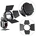 Neewer Camera Speedlite Flash Accessories Kit with Barndoor, Conical Snoot, Mini Reflector, Sphere Diffuser, Beaty Disc, 8x12inches Softbox, Honeycomb, Color Filters, Universal Mount Adpater