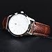Orange Wrist Watch Brown Leather Band Casual Classic Analog Quartz Waterproof Watch with 36 mm Stainless Steel Case
