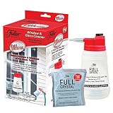 Full Crystal Kit - Bottle, Lid with Hose Attachment, and 4 oz. Crystal Powder Exterior Window Cleaner Packet for Glass and Screens (Cleans Up to 20 Windows)