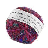 Premium Handmade Recycled Multicolor Sari Silk Yarn by Darn Good Yarn | Multi-Colored Handspun Silk Yarn for Knitting Weaving or Crocheting Fabric | 100 Gram, 90 Yard