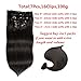 Friskylov Human Hair Extensions 22Inch Clip in Straight Human Hair Extensions Double Weft Black Clip in Human Hair Thick Hair Extensions 100g(3.52oz) 7Pieces With 16Clips (22Inch, #1B Natural Black)