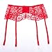 LIXFDT Women's Lace Garter Belt Adjustable Suspender Belt for Stockings (Red)