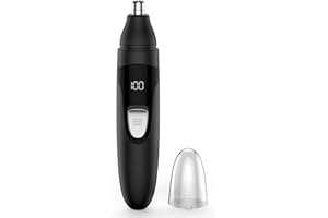SHOBES Nose Hair Trimmer Painless Rechargeable Ear and Eyebrow Trimmer Professional with Edge Blades (Black)