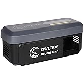 OWLTRA OW-7 Indoor/Outdoor Electric Rodent Trap, Instant Kill Mouse & Rat Trap with Waterproof Cover, Sound & Light Alarm, Ba