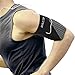 Bivilictek Cellphone Holder Armband Ankle Wallet Sweatbands Hidden Stretchy Pouch Unisex Wrist Wallet for Travel Outdoor Sports Running (L, Black)