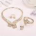 MOOCHI 18K Gold Plated Crystal Necklace Earrings Ring Bracelet Jewelry Set Costume Wedding