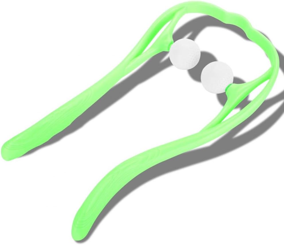 Alucy 3 Colors Manual Neck Massager-Neck and Shoulder Shiatsu Roller Ball Self Massage Tool for Neck and Muscle Pain Relief(Green) - Image 4