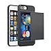 iPhone 7 Plus Case, Moonmini Card Slot Holder Shockproof Slim Fit Dual Layer Armor Wallet Protective Cover for iPhone 7 Plus - Black