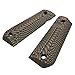 Cool Hand G10 Grips Compatible Replacement for 1911 Full Size, Taurus, Kimber, Springfield, Rock Island, Screws Included, Bobtail Round Butt Cut, Ambi Safety Cut, Sunburst Texture, Coyote