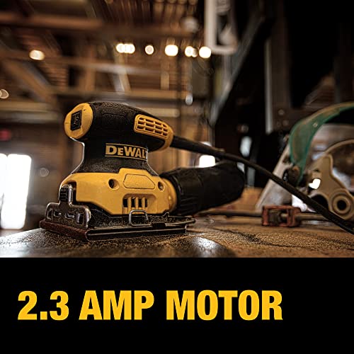 DEWALT Palm Sander, 1/4Inch, 2.3 Amp, 14,000 OPM, Storage Bag Included