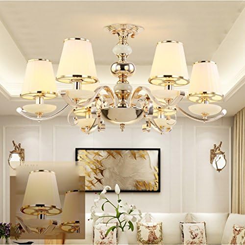 YXGH Pendant Lights- Simple Continental Ceiling Light Continental Crystal Chandelier Atmosphere Living Room Luxurious Cozy Bedroom Modern Restaurant Light Fixture (Size : 6-head 8040cm)
