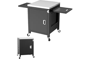 GFTIME Outdoor Movable Grill Table Cart, 55"x25.6"x 35" Rolling Kitchen Island for Food Prep, Grill Stand with 2 Folding Side