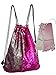 Winmany Mermaid Sequin Drawstring Backpack Glittering Reversible Dance Bag Sports Backpack Bag Outdoor Shoulder Bag