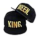 WENDYWU Hip-Hop Hats King and Queen 3D Embroidered Lovers Couples Snapback Caps Adjustable