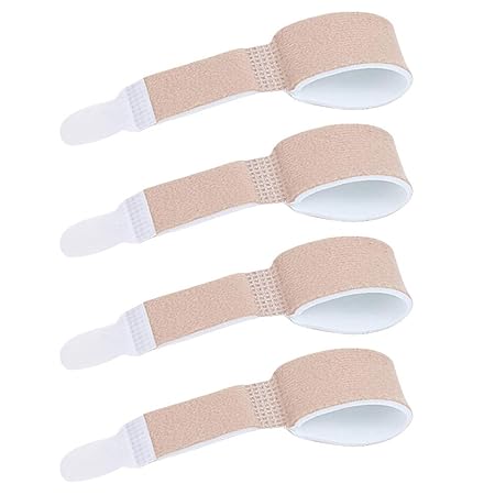 Healifty Zehenstrecker Zehenbandagen Corrector Strap 4pcs (Khaki)