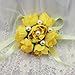 FAYBOX Girl Bridesmaid Wedding Wrist Corsage Party Prom Hand Flower Decor Pack of Yellow