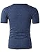 H2H Mens Casual Slim Fit Raglan Baseball Three-Quarter Sleeve Henley T-Shirts Blue US L/Asia XL (CMTTS0191)