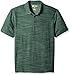 Haggar Men's Short Sleeve Marled Polyester Knit Polo, Green Gables, Large
