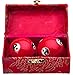 Chinese Yin Yang Health Balls w/ Chimes - Stress Relief Meditation Red Ying