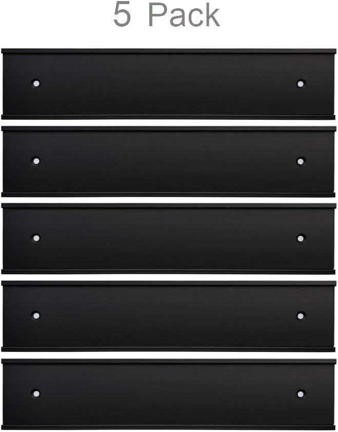 Nameplate Holder Wall or Door 5Pack (Black, 2“ × 10”)
