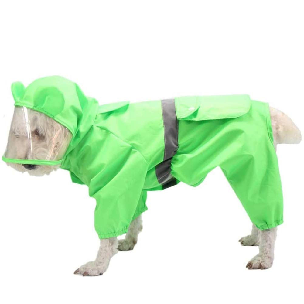 Homieco Dog Raincoat with Hoodie Reflective Safety Strips, Waterproof Jacket Light-Weight for Pet, Dog Clothes Rain/Water Resistant, Rain Vest for Medium Large Dog