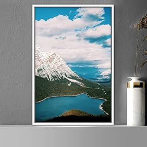signwin Framed Canvas Wall Art Mountain Lake View...