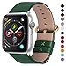 Fullmosa Compatible Apple Watch Band 42mm 44mm 40mm 38mm Leather Compatible iWatch Band/Strap Compatible Apple Watch Series 5 4 3 2 1, 42mm 44mm Dark Green + Golden Buckle primary
