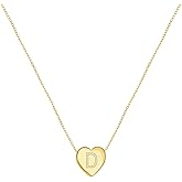 Initial Heart Necklace, Handmade Dainty Letter Heart Necklace, 14K Gold Plated Sterling Silver Tiny Heart Letter Necklace, Personalized Necklace, Monogram Necklace for Women, Gift for Her