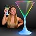 Light Up Martini Glasses with Color Changing LED Light & Long Spiral Stem (Set of 6)