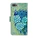iPhone 8 Plus / 7 Plus Wallet Case,MagicSky Premium PU Leather Flip Folio Case Cover with Wrist Strap,Card Holder,Cash Pocket,Kickstand for Apple iPhone 8 Plus/iPhone 7 Plus,Green Peacock