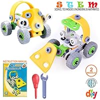 SAKIBO STEM Toys Kit Science Technology Engineering and Math Toys Creative Learning Building Blocks Set Best Toy Gift for Kids Boys Girls Aged 3 4 5 6+ (Dozer - Truck)
