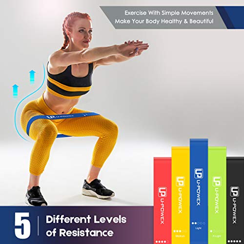 UPOWEX Resistance Loop Bands Set of 5 Premium Latex Mini Exercise