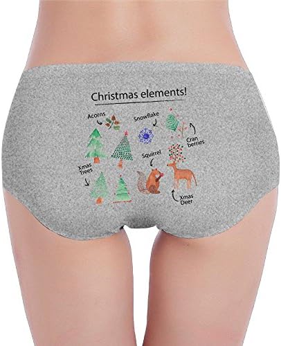 Women's Panty Hipsters Bikini Seamless Underwear Briefs Low Rise Christmas Elements Deer Trees Squirrel Soft Stretch 3 Colors Available