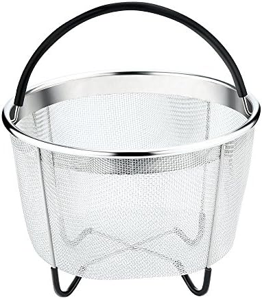 Vanghon Instant Pot Accessories 6 qt Steamer Basket, Eggs Vegetable Steamer Basket for Instant Pot Pressure Cooker with Non-Slip Legs, Food Grade Stainless Steel Steamer(Instant Pot 6 Quart)