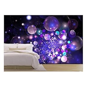Wall26 - Abstract 3D Glowing Bubbles Background - Canvas Art Wall Decor -66"x96"