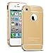 iPhone 5C Case, Silverback(TM) Luxury Metal Air Aluminum Bumper Detachable + Mirror Hard Back Case 2 in 1 Cover Ultra-Thin Frame for Apple iPhone 5C -Gold