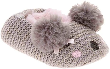 Infant Girls Plush Gray Koala Bear Baby Slippers Prewalk House Shoes 2